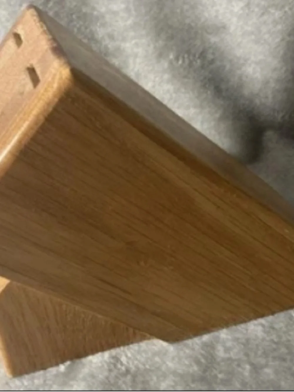 Cutco 8 Slot Wood Knife Storage Block Blonde Solid Oak Wood